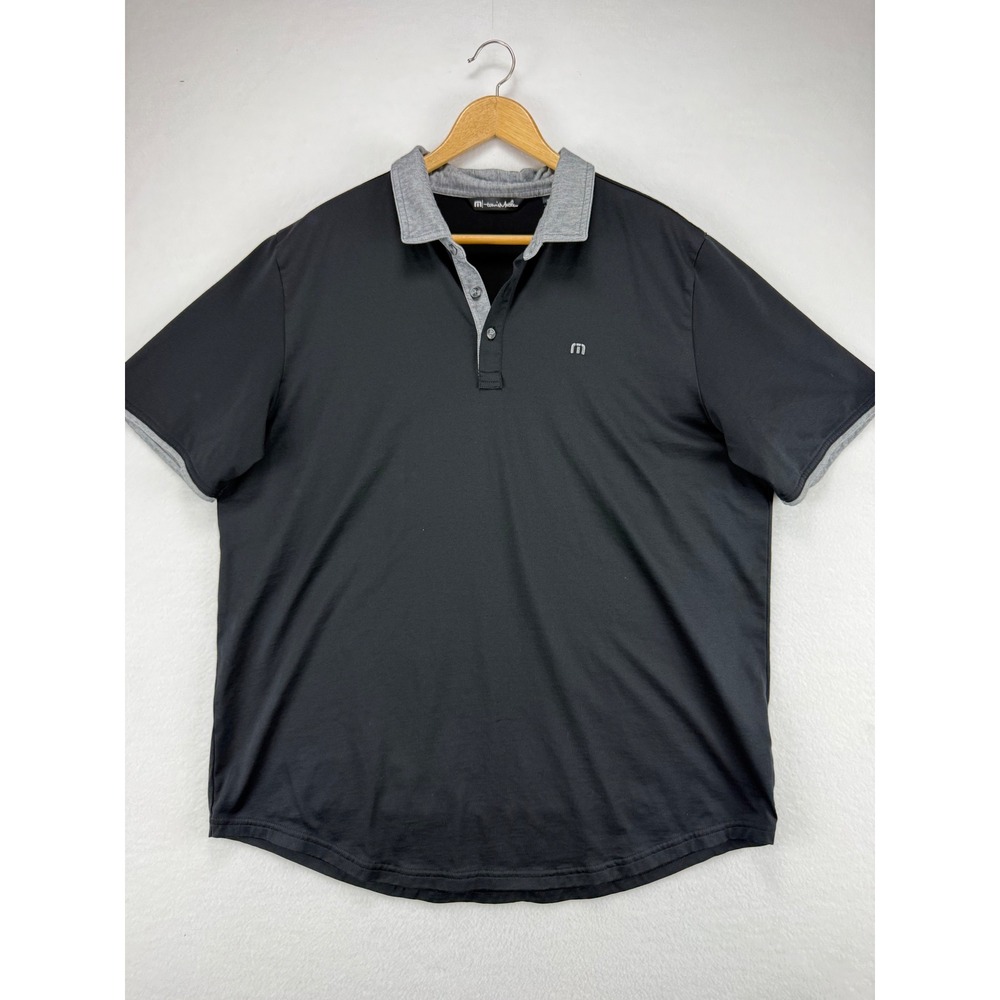 TravisMathew Polo Shirt Mens XXL Black Short Sleeve‎ Golf Performance Top
